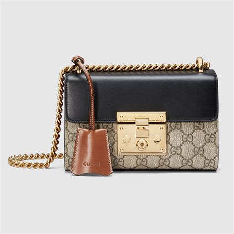 gucci padlock black leather|genuine gucci padlock bag.